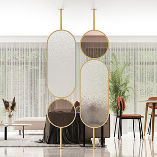 玻璃屏风家用隔断北欧酒店大堂轻奢装 半遮挡墙 饰座屏办公室时尚