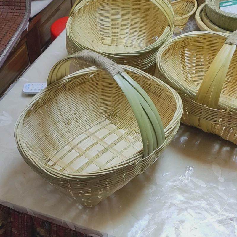 篮子竹编大号老式竹编篮子水果编织筐老式手提篮菜篮子农村装鸡蛋,收纳整理,橱柜收纳筐,淘宝优惠券,粉丝福利购,淘宝优惠卷
