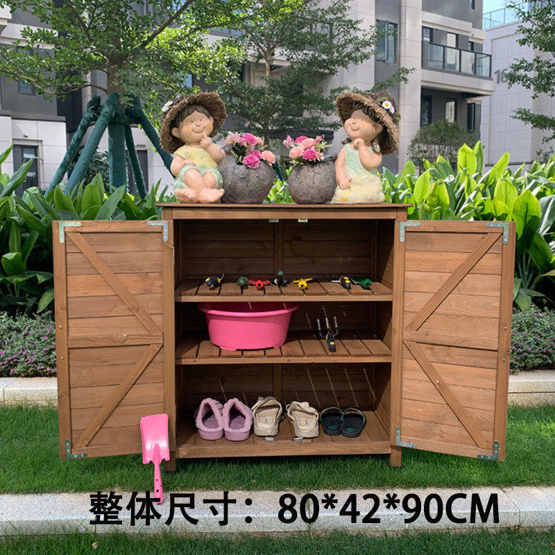 zb6m批发户外收纳柜子门口实木田园鞋柜防水庭院工具箱花园杂物柜