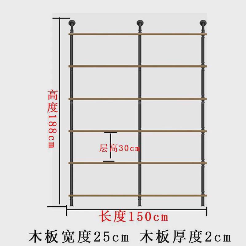 原木创意搁板书架创意水管上墙铁艺置物架loft实木工业风大型架子