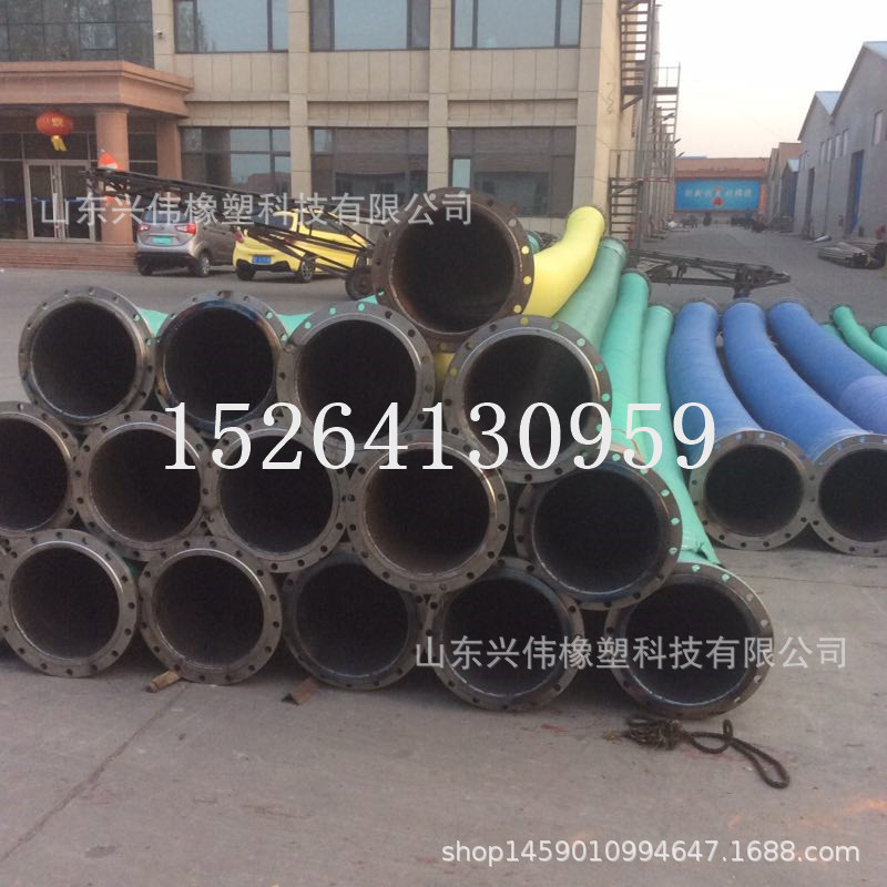 大口径吸砂抽沙喷砂橡胶软管耐磨胶管钢丝缠绕黑胶管