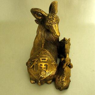 福禄寿黄铜小三阳开泰母子铜羊吉祥纯三羊工艺品摆件