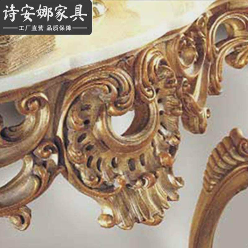 奢华欧式别墅客厅家具纯实木手工雕花玄关桌大户型门厅玄关镜