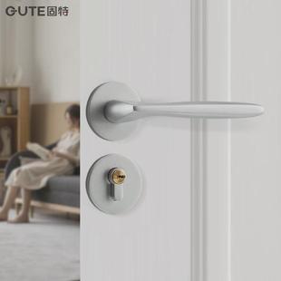 锁静音门锁室内卧室黑色实木门把手分体固特家用房门锁通用型锁具