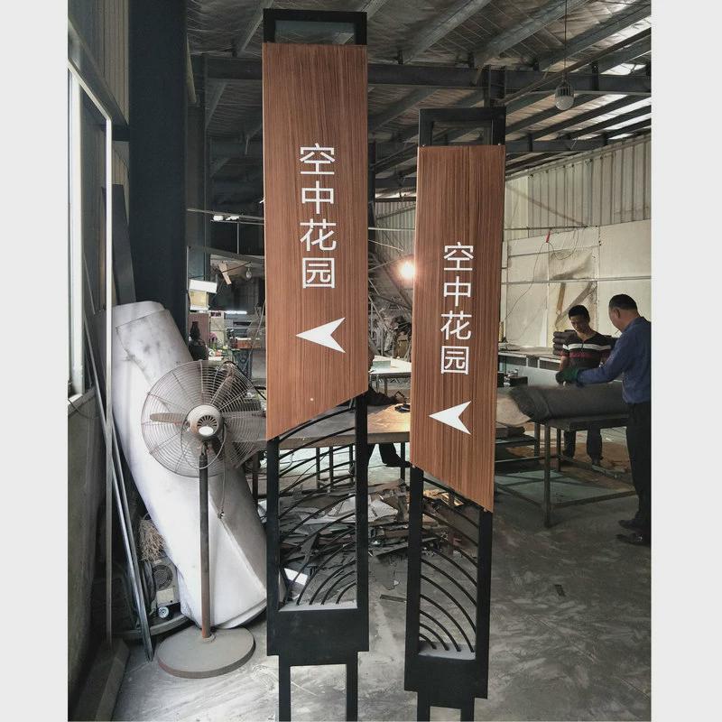 不锈钢指示牌热转印导视牌户外景区公园宣传栏标识木纹木纹导向牌