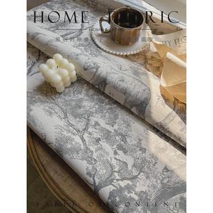 61k3法式 复古小众设计感卧室轻奢印花书房小窗户遮光罗马帘升降窗