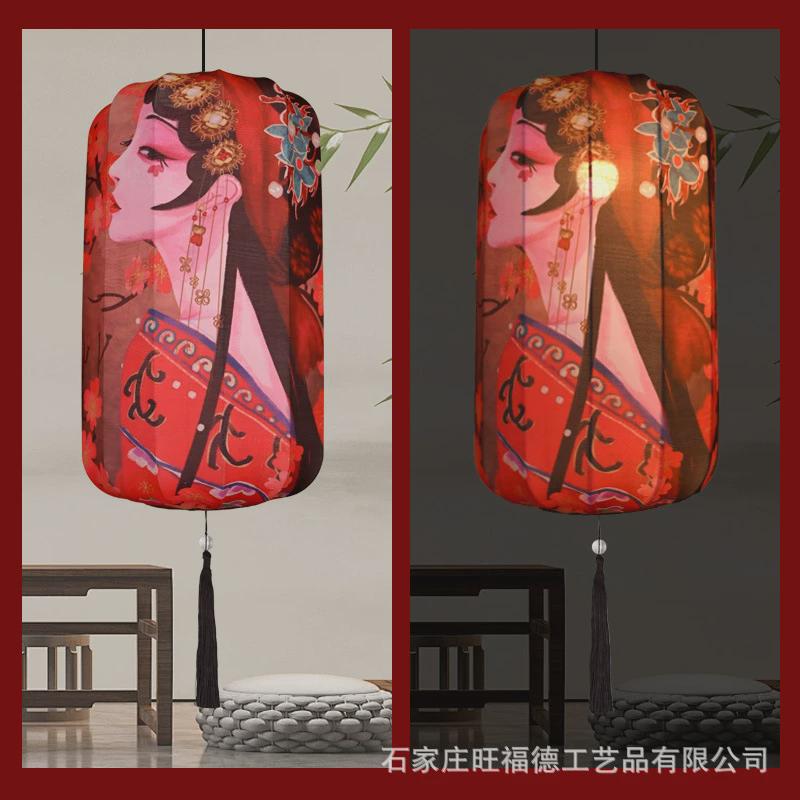 饭店国潮古风灯笼户外餐厅中式街道景区商场花吊挂装饰网红灯笼墙