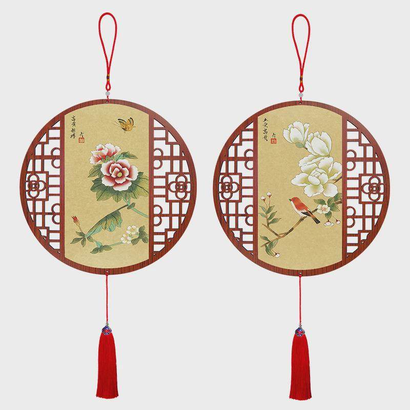 新中式花鸟国画新年中国结大挂件客厅玄关装饰画餐厅书房吉祥挂饰,特色手工艺,中国结,淘宝优惠券,粉丝福利购,淘宝优惠卷