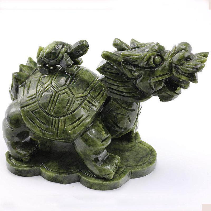 南玉龙龟母子龟摆件居家摆设摆件
