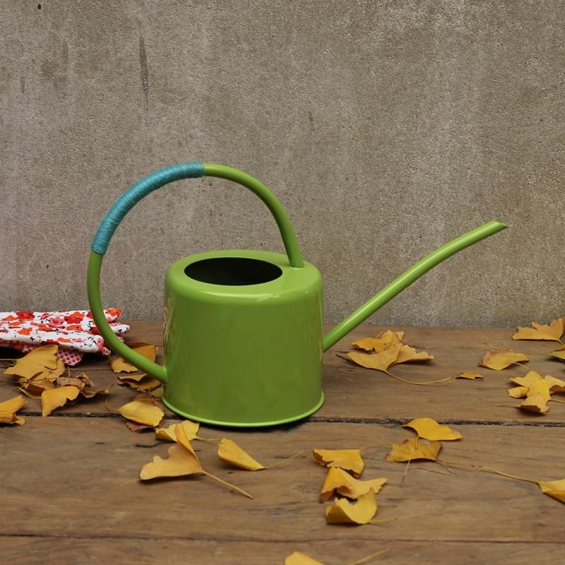 铖源园艺家用长嘴浇花壶阳台彩色把手淋花壶彩色麻绳包复古尖嘴浇