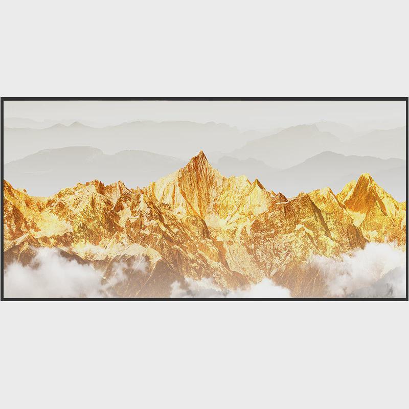 背有靠山客厅装饰画一整幅横幅珠穆朗玛峰雪山风景办公室大气挂画