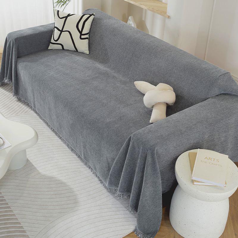 工厂沙发垫流苏包沙发套风布料沙发盖奶油一片式四季通用沙发巾雪