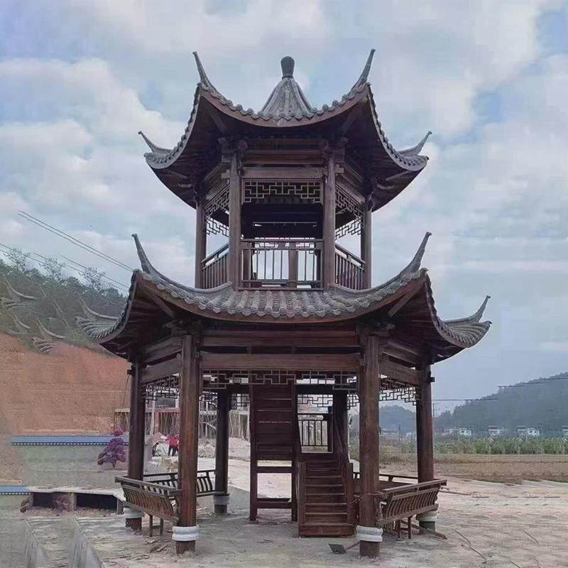 南城户外长廊古建长廊厂家碳化木凉亭庭院亭户外公园亭子长廊公园