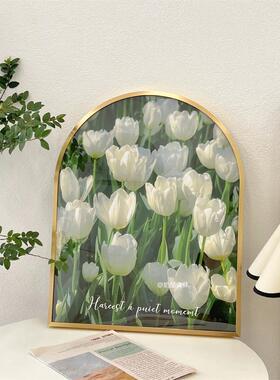 gz6mins风花卉郁金香法式金属装饰画框卧室客厅床头柜摆件艺术挂