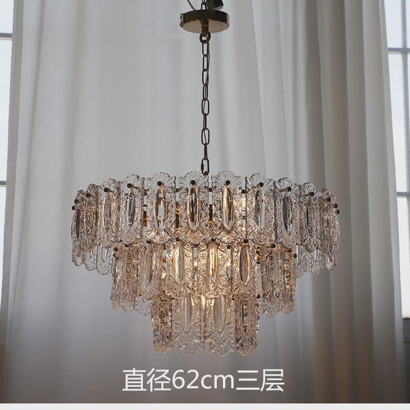 轻奢客厅法式复古吊灯玻璃现代简约家居家用水晶餐厅卧室北欧