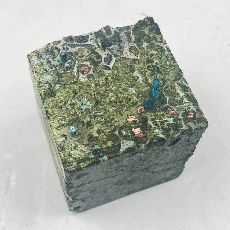 天然青金石绿帘铜矿正方体桌面摆件