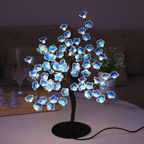 led铁艺小树灯创意梅花小台灯灯向日葵圣诞节日装饰场景布置金色