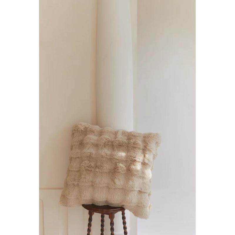 北欧风纯色毛皮獭兔兔毛抱枕套沙发客厅轻奢高级现代靠枕床头靠垫