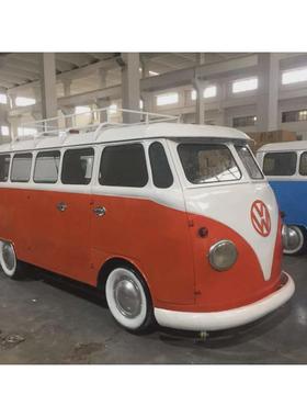 厂家制定铁艺复古大型老爷车火车模型摆件商场广场摆设道具巴士车