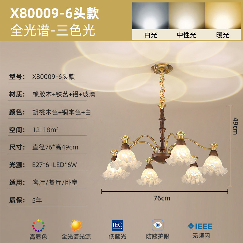 法式复古客厅吊灯花古风法式兰铃中星空餐厅灯美式浪漫卧室吊灯