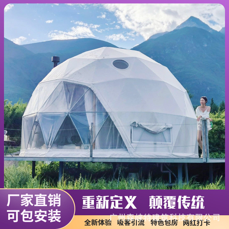 6m球形帐篷景区户外泡泡屋局部透明篷房露营地民宿星空房直销广东
