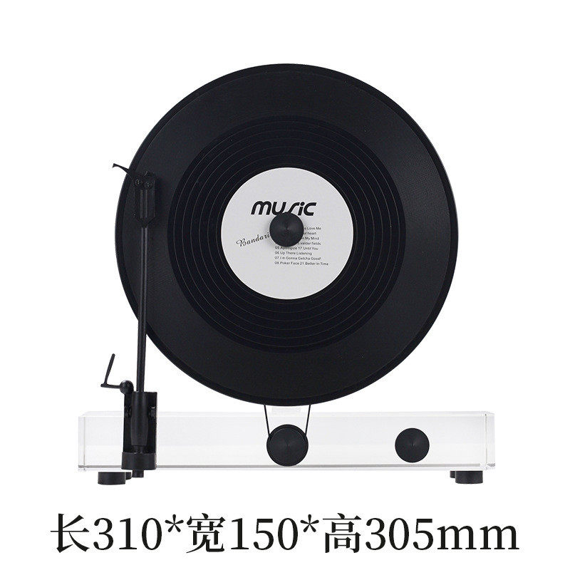 复古怀旧水晶留声机摆件音乐盒酒吧咖啡厅玄关桌面创意家居装饰品