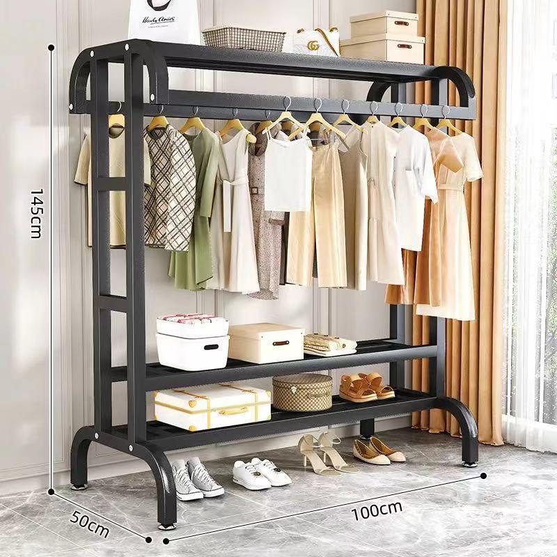 双弯折叠晾衣架晾衣杆阳台专用固定式特厚衣架落地立式晒衣架