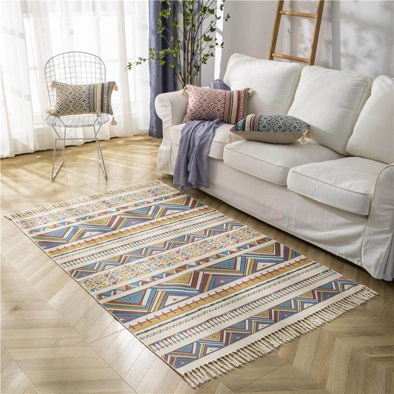 日式纯棉手工编织地毯家用客厅房间长条流苏防滑地垫,家装主材,卫浴五金组合套装/挂件套餐,淘宝优惠券,粉丝福利购,淘宝优惠卷