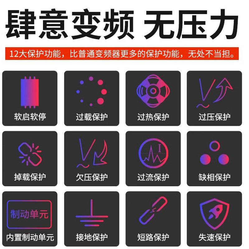 冷风机三相380v电机变频器重载水泵恒压供水3/7.5/22/30/kw调速型