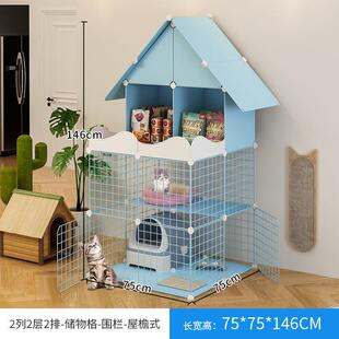 宠物双层铁丝网猫笼家用三层豪华猫别墅室内猫笼子四层猫舍围栏