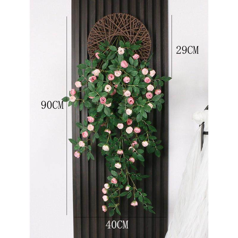 玫瑰吊兰绿植塑料假花装饰花藤挂墙造景垂吊花墙壁挂植物绢花