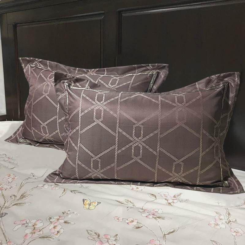 RI0T贡缎提花枕套一对装欧式枕头套一对家用婚庆结婚乳胶枕枕