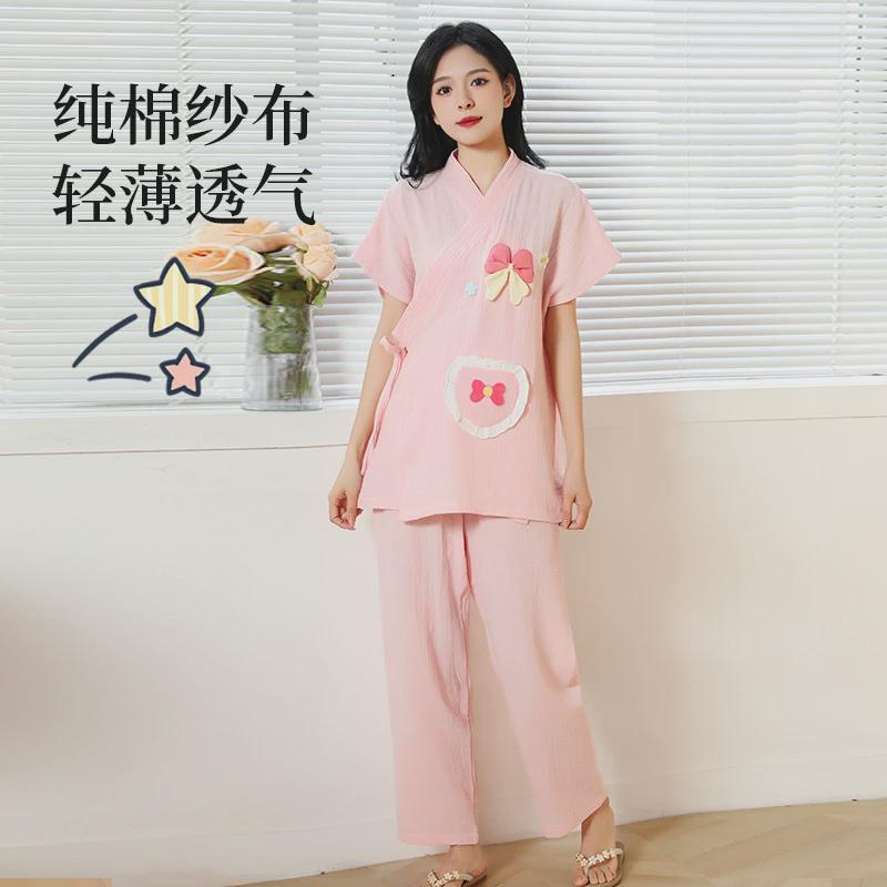 2024年夏季新款纯棉纱布无袖斜门襟套装家居服，浴袍浴巾！