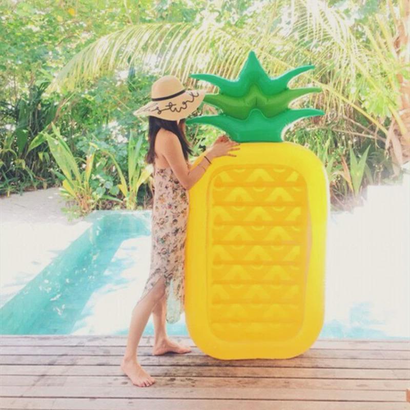 厂家直供菠萝浮排水上充气浮床双游泳圈浮排成水上充气漂浮垫