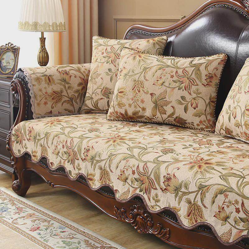 皮沙发套罩123复古美式欧式沙发垫奢华防滑高级感坐垫盖布雪尼尔,居家布艺,沙发垫,淘宝优惠券,粉丝福利购,淘宝优惠卷