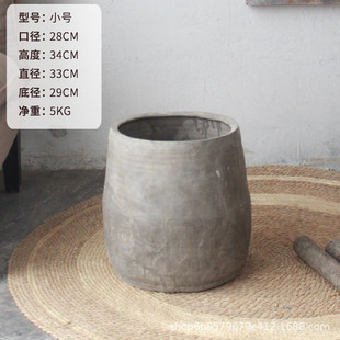 现货土陶盆仛寂风花盆民俗花瓶粗陶瓶复古仿古陶盆陶缸落地大盆