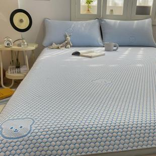 母婴级豆豆冰夏季凉席提花空调软席床笠款全包围可折叠可水洗