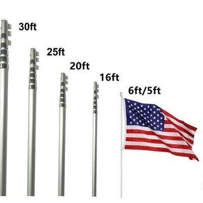 伸缩铝制庭院高品质旗杆25ft