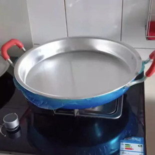 老式加厚铝纯铝制煎锅水煎包锅商用不粘锅烙饼平底锅铝制鏊子