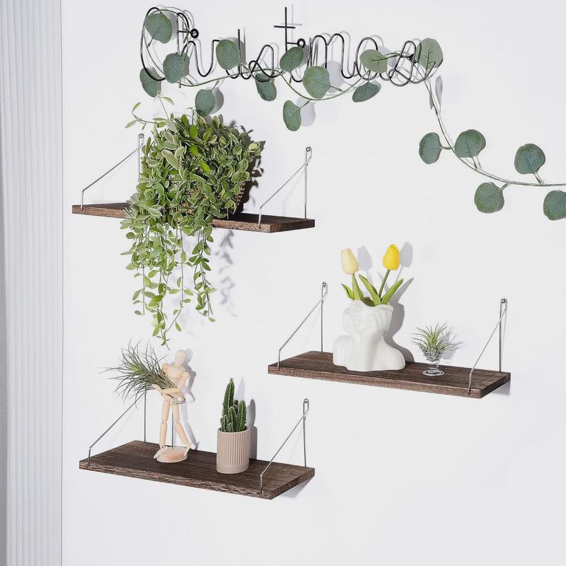 免打孔墙上搁板置物架房间装饰简约一字搁板收纳架床头挂墙置物架