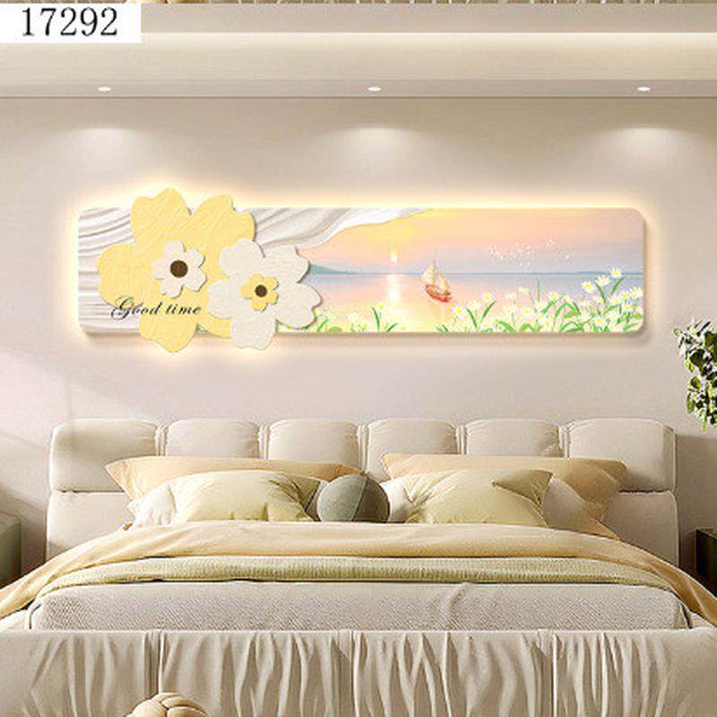 小清新led花朵床头装饰画简约系壁画走廊过道挂画可爱氛围灯
