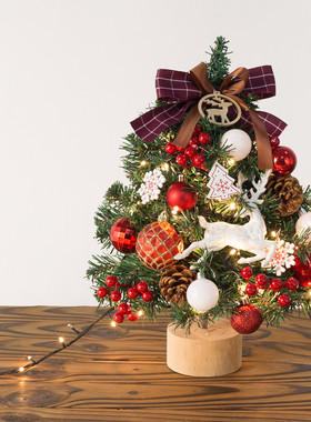 christmas热销桌面圣诞树发光迷你套装圣诞节装饰用品