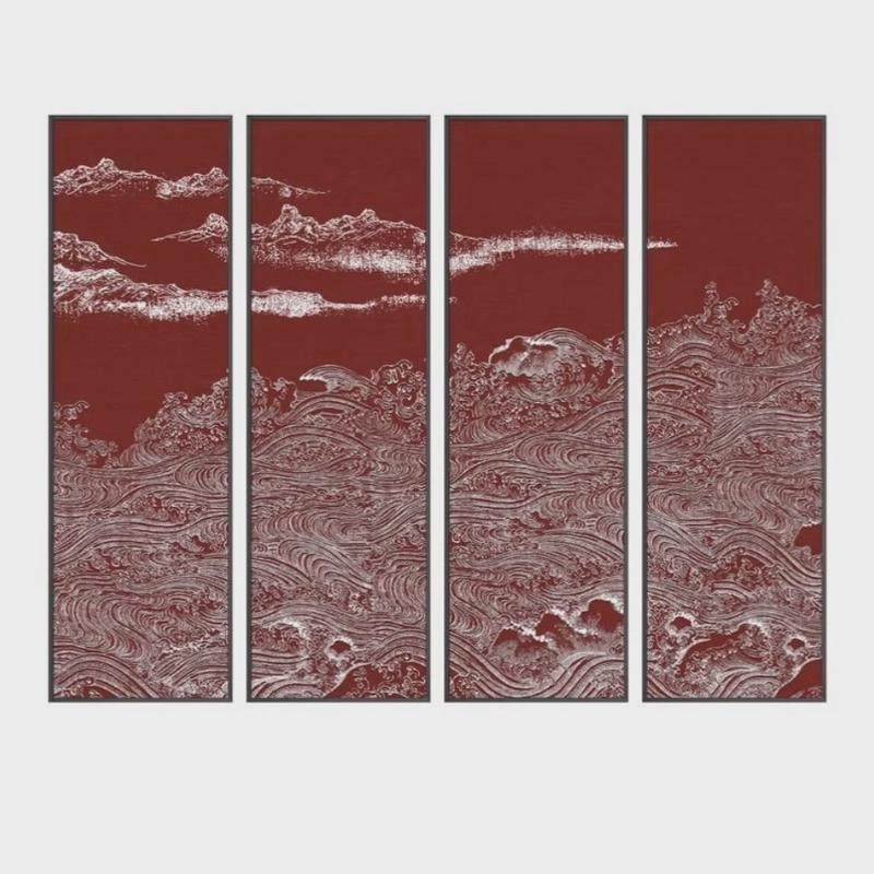 新中式装饰画大气山水走廊过道禅意餐厅包间茶室中国风墙竖版挂画,家居饰品,现代装饰画,淘宝优惠券,粉丝福利购,淘宝优惠卷