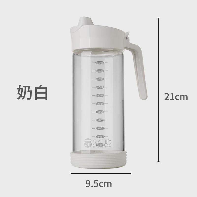 日本sp玻璃油壶580ml480ml不小号大漏油自动开合油壶油桶厨房容器