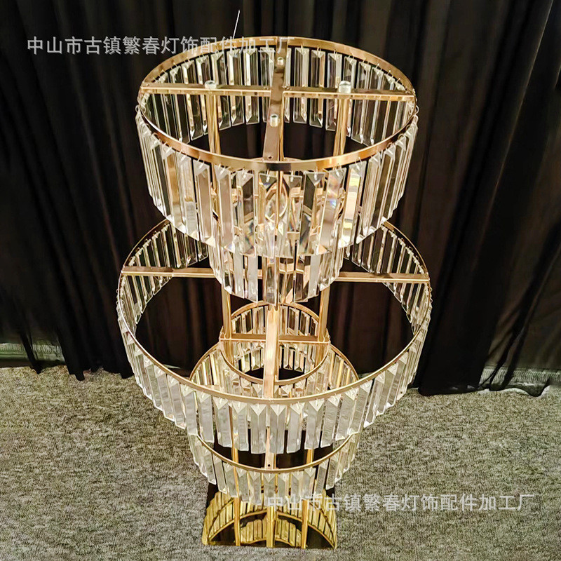婚庆道具圆形插花主饰品装饰摆件水晶挂件花架舞台桌铁艺路引
