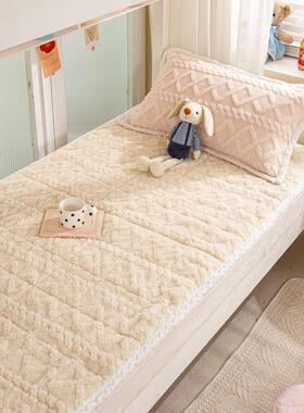 2024上下铺塔芙绒床垫学生单人宿舍冬季床垫加绒0.9m床褥子两件套