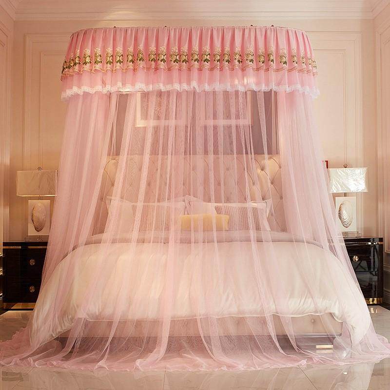轻奢高级感U型导轨蚊帐家用落地式帐纱拉绳导轨蚊帐1.5m/1.8m床用,床上用品,蚊帐,淘宝优惠券,粉丝福利购,淘宝优惠卷