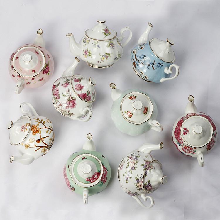 欧式陶瓷咖啡壶家居凉水壶下午茶具套装骨瓷茶水壶酒店过滤泡茶壶