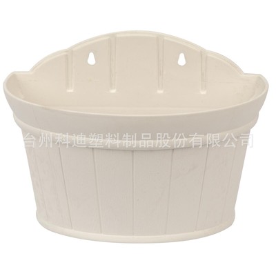 半圆工厂直销kd8022w白色木桶外贸壁挂墙壁花盆绿萝挂篮容器种植