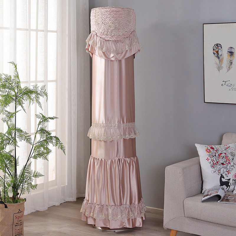 欧式圆柱形空调防尘罩立式布艺柜机空调罩套客厅开机不取柜机罩子